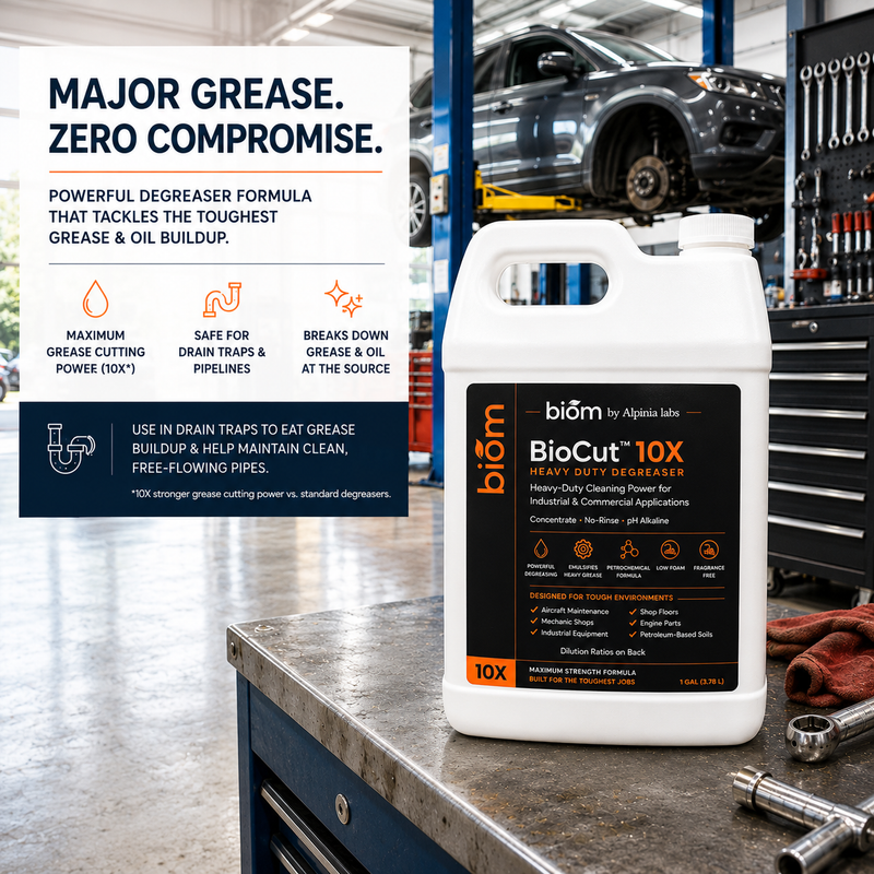 BioCut™ 10X — Heavy-Duty Bioactive Petrochemical Degrease (16oz Sample)